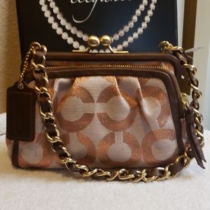 Coach Parker Op Art Metallic Rose Clutch